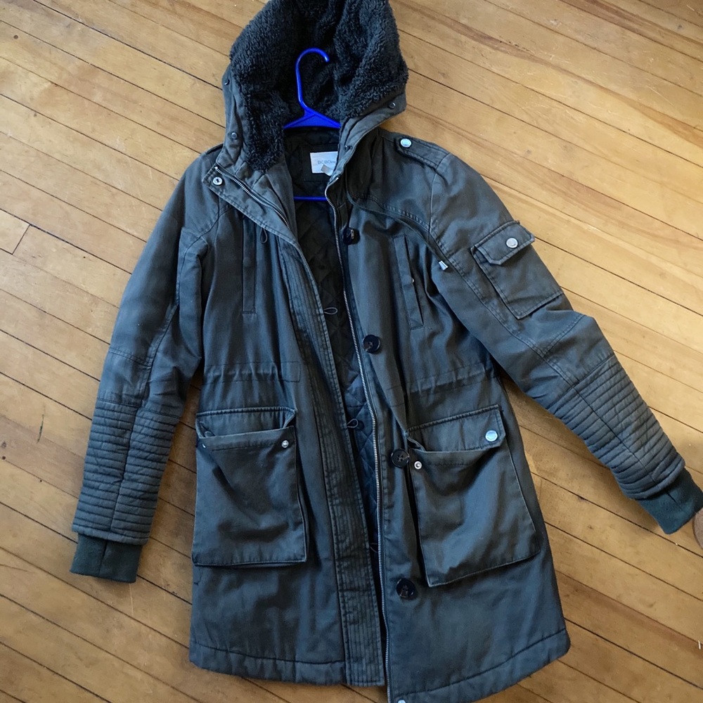 BCBG Winter Parka in Army Green